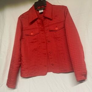 Harve Benard Orange Quilted Jacket Classic Style